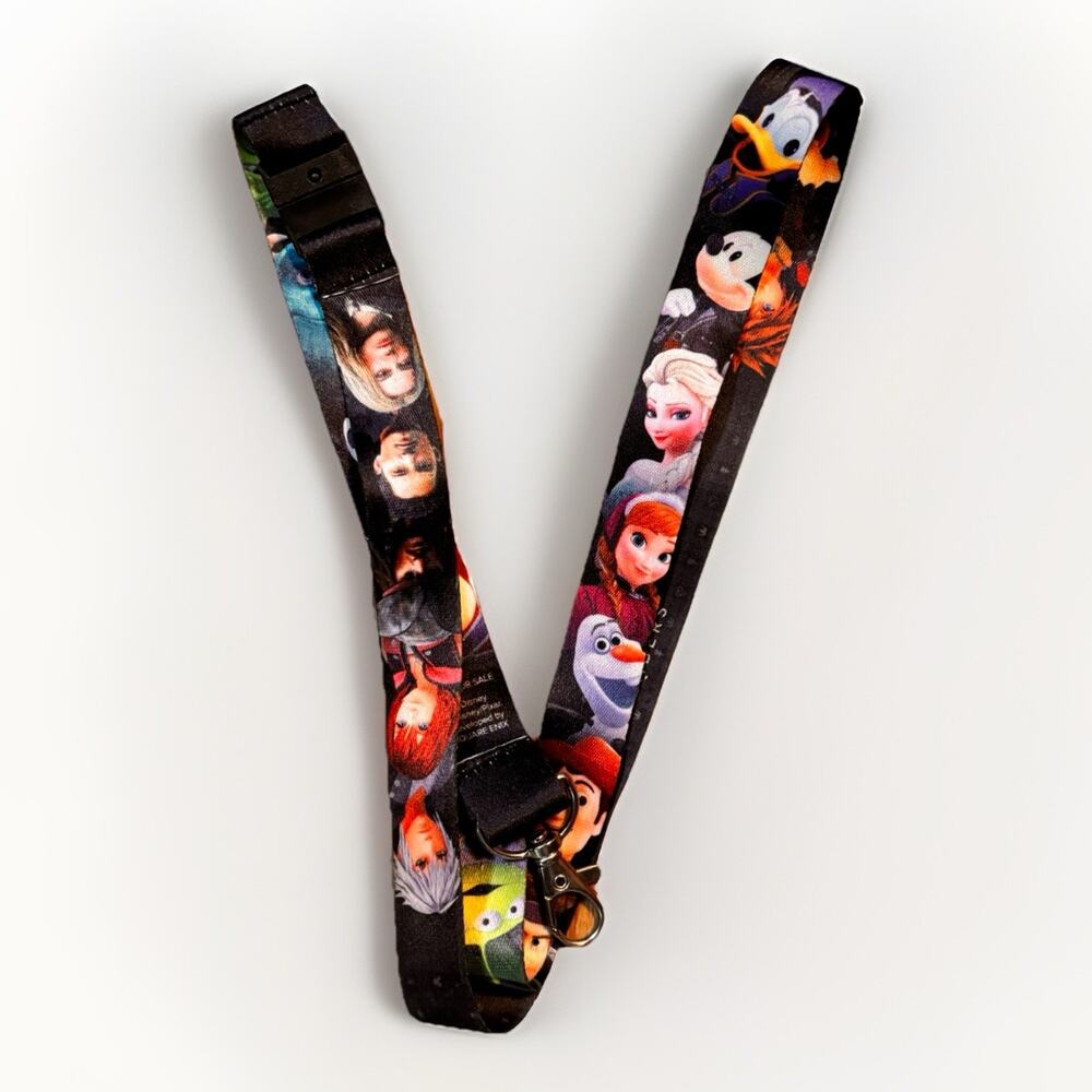 Kingdom Hearts Lanyard Disney Pixar Square Enix Members Keychain ID Holder